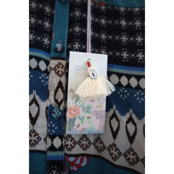 Johnny Was C15123A7 Women's Sz M Multi Mykee Tori Button Front L/S Blouse - Picture 5 of 9